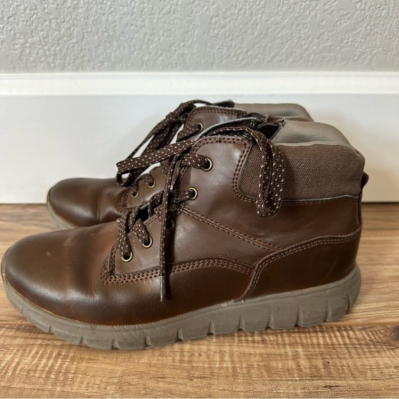 Stride Rite Rimrock Brown Leather Dress Boot Side Zip w/ Lace Size 4 - Picture 2 of 6